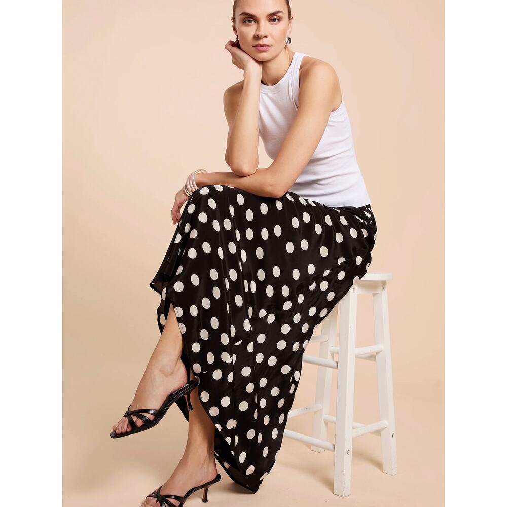 $172 New Kourt black white polka dot Astoria skirt sz M - Picture 3 of 10